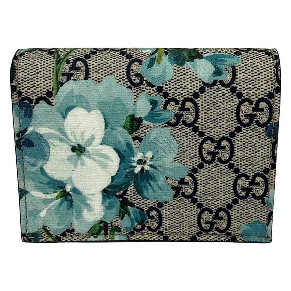 Gucci GG Blooms/GG Plus/GG Supreme Bifold Wallet 546372 Light gray Dark Navy